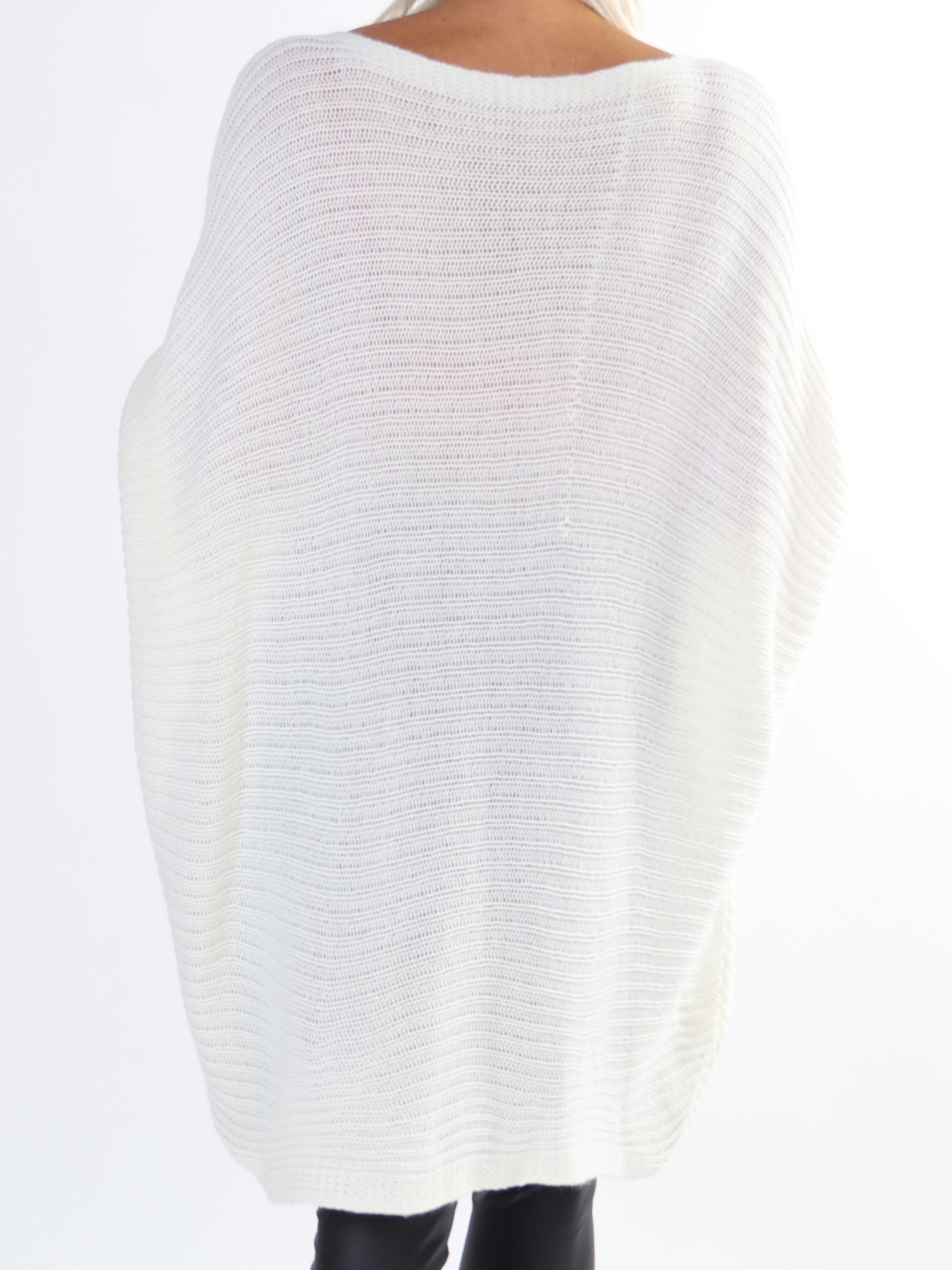 Gabbi - Plus size strik med flagermusærmer